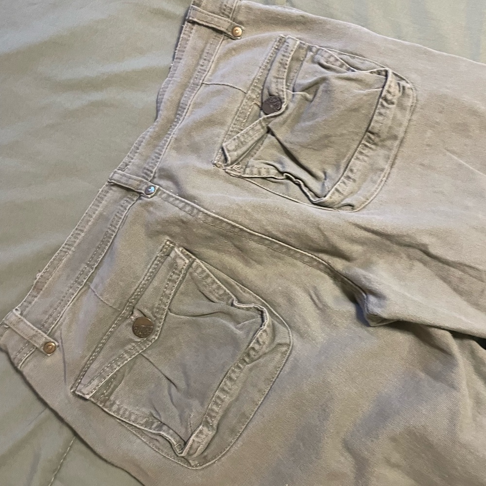 Sage green low rise cargo pants